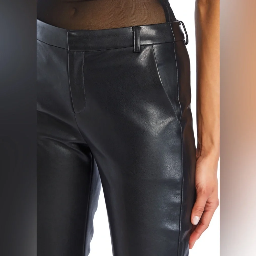 SER.O.YA Ronja Vegan Leather Trouser Black Flare Pants 4621-14 Size 2 NWT - Picture 3 of 16